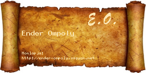 Ender Ompoly névjegykártya